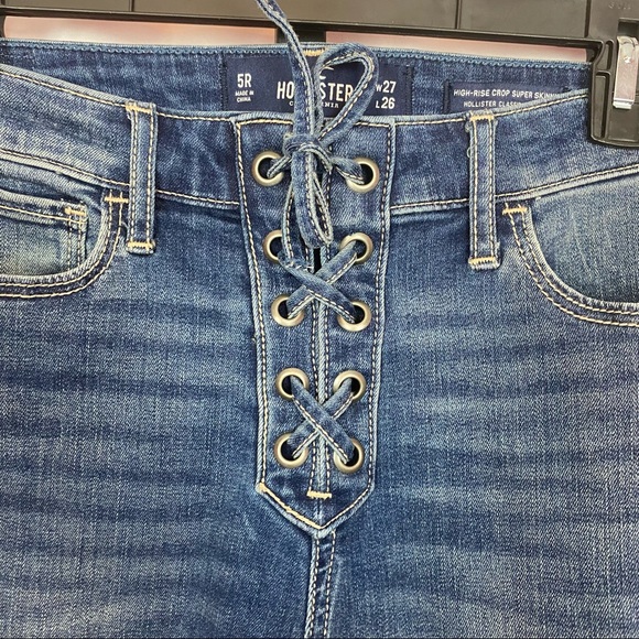 Hollister High Rise Crop Super Skinny Jeans, sz 5 - Picture 4 of 6